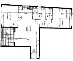 Appartement 3 pi&egrave;ce(s)  68 m2